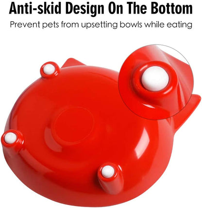 Skrtuan Non-Slip Shallow Food and Water Bowls for Pets - Safe, Whisker Fatigue Relief Bowls for Cats, Dogs, Rabbits, and Puppies