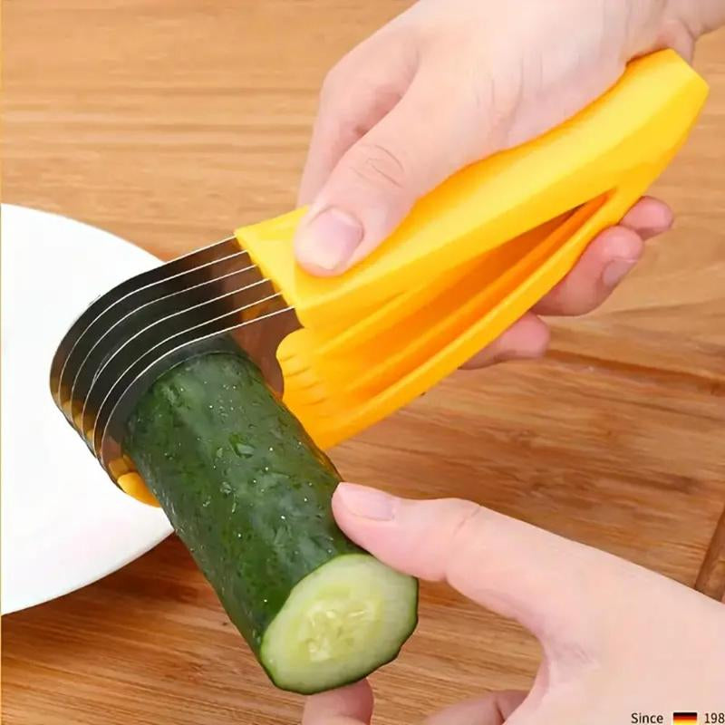 Multifunctional Stainless Steel Fruit and Vegetable Slicer - Portable Manual Cutter for Home Use