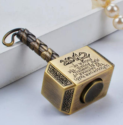 Transform Your Playtime: 3-in-1 Thor's Hammer Coin Spinner - Ultimate High-Speed Fidget Toy for Outdoor Fun!