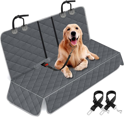 Dog Car Seat Cover - Waterproof Back Seat Protector for Pets, Non-Slip Design Compatible with Most Cars, Trucks, and SUVs - Black