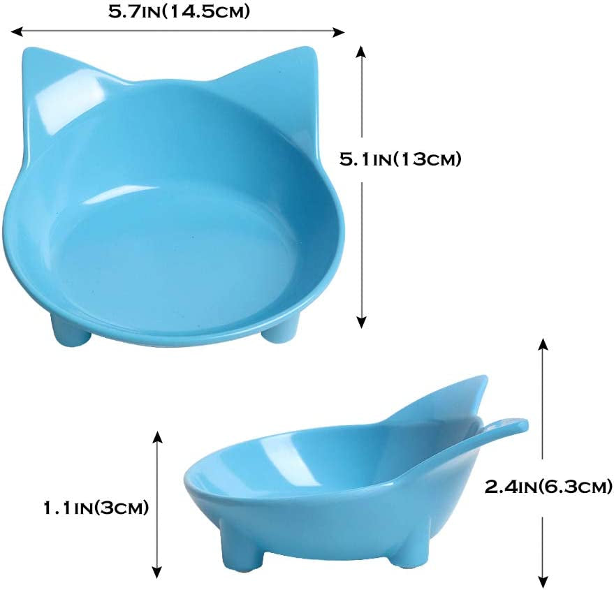 Skrtuan Non-Slip Shallow Food and Water Bowls for Pets - Safe, Whisker Fatigue Relief Bowls for Cats, Dogs, Rabbits, and Puppies