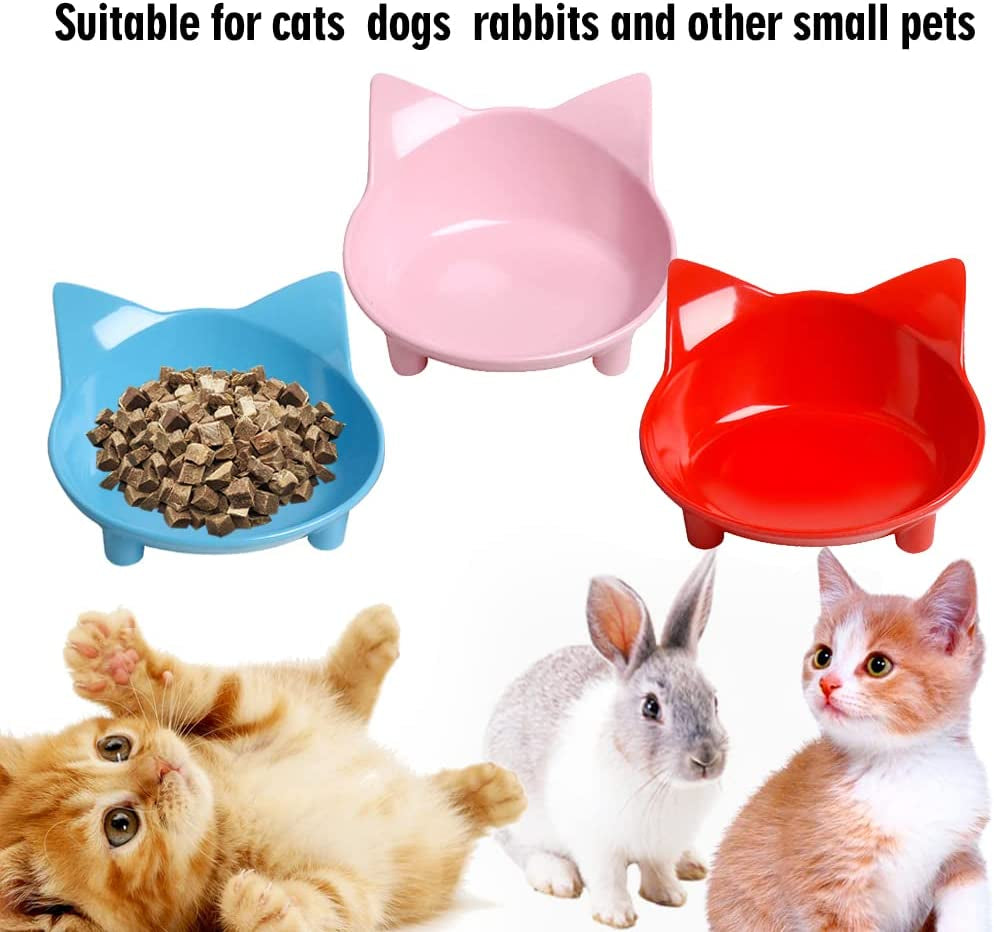 Skrtuan Non-Slip Shallow Food and Water Bowls for Pets - Safe, Whisker Fatigue Relief Bowls for Cats, Dogs, Rabbits, and Puppies