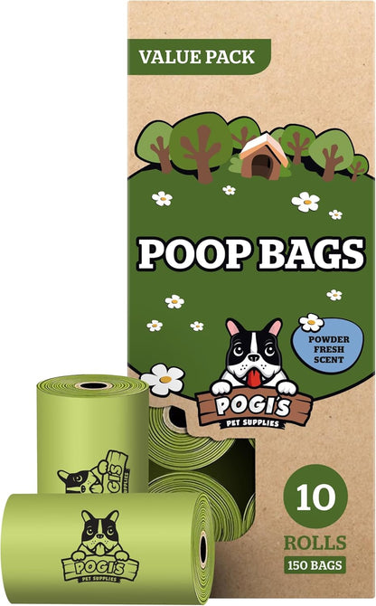 Pogi's Leak-Proof Extra Thick Dog Waste Bags with Fresh Scent - 150-Count (10 Rolls)